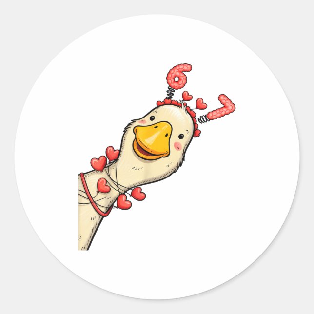 Adesivo Funny Valentine Goose 6 7 Six Seven Meme Matching  (Frente)