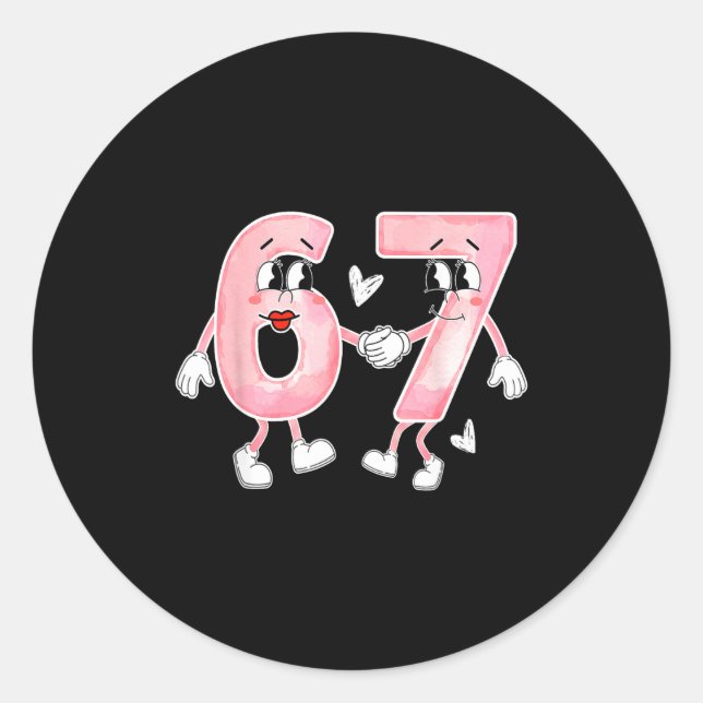 Adesivo Funny Valentine's Day 6 7 Six Seven Meme Valentine (Frente)