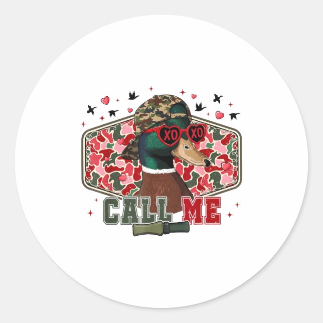 Adesivo Funny Valentine's Day Boy Duck Hunting Call Me Tod (Frente)