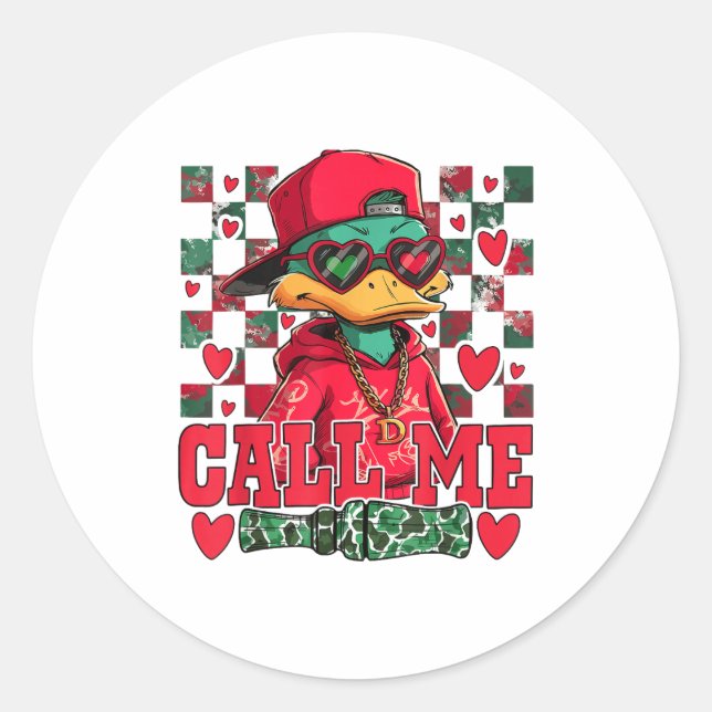 Adesivo Funny Valentine's Day Boy Duck Hunting Call Me Tod (Frente)