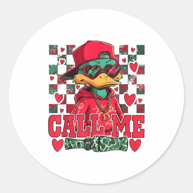 Adesivo Funny Valentine's Day Boy Duck Hunting Call Me Tod (Frente)