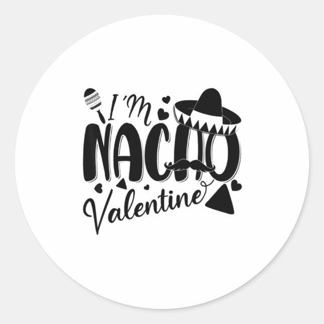 Adesivo Funny Valentines Day Funny Nacho Valentine Girl Bo (Frente)