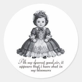 Adesivo Funny Victorian Baby Girl Print Humorous Nursery