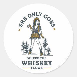 Adesivo Funny Vintage Western Cowgirl Whiskey Lover