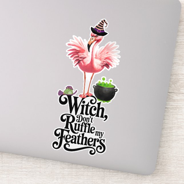 Adesivo Funny Witch Don’t Ruffle My Feathers Halloween (Detalhe)