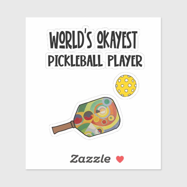 Adesivo Funny World's Okayest Pickleball Player Sports (Folha)