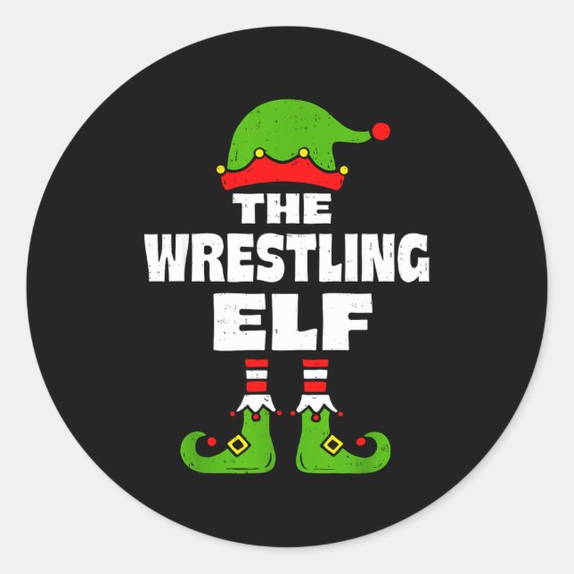 Adesivo Funny Wrestling Elf Christmas Wrestler Mens Womens (Frente)