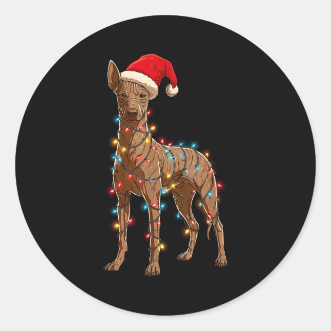 Adesivo Funny Xoloitzcuintli Christmas Graphic Dog Lights  (Frente)