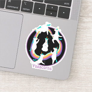 Adesivo Funny YOGA Unicorns Possui Namaste Rainbow Persona