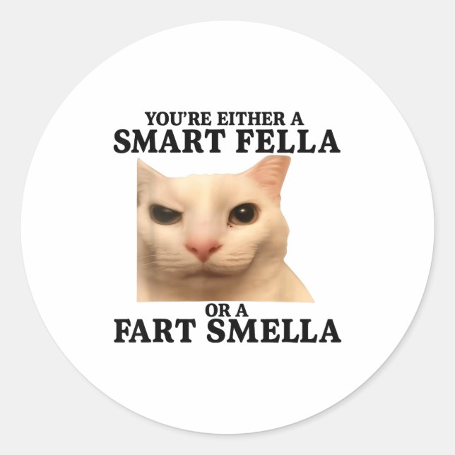 Adesivo Funny You're Either A Smart Fella Or A Fart Smella (Frente)