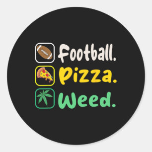 Adesivo Funy Tee Football Pizza Weed For Lovers Halloween