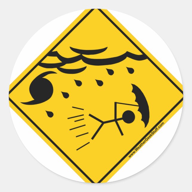 Adesivo Furacão Clima Alerta Merchandise e Vestuário (Frente)