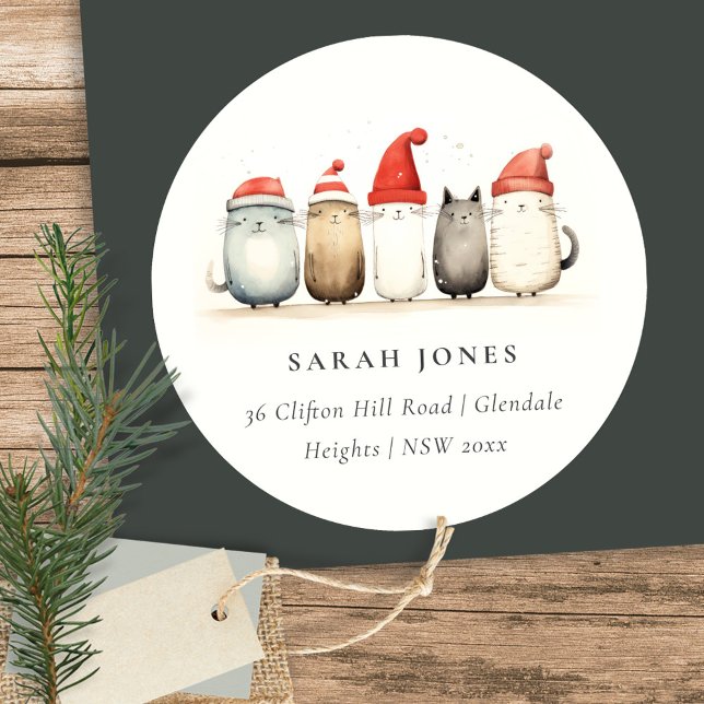 Adesivo Fúria de Gatos e Morada de Natal Brilhante (Criador carregado)