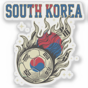 Adesivo Fúria do Futebol da Coreia do Sul Bola de Fogo Fã