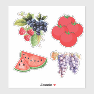 Adesivo Furit Sticker Pack Watermelon Berries Uvas