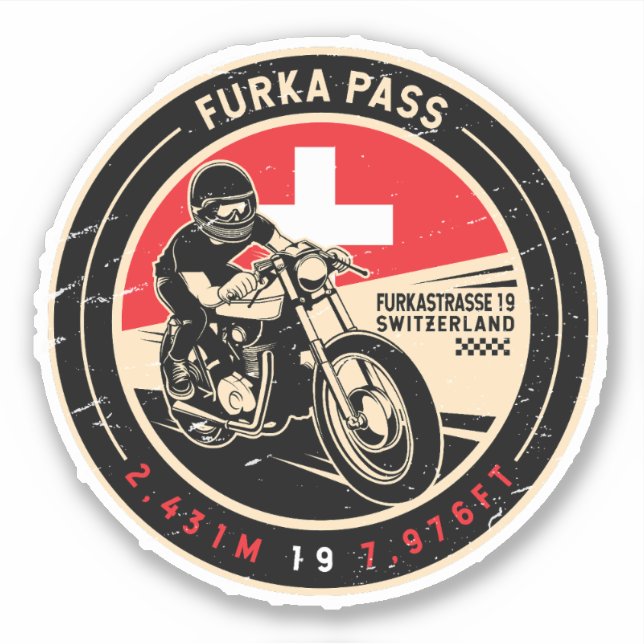 Adesivo Furka Pass | SUIÇA | Motociclos (Frente)