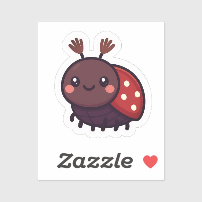 Adesivo Fusca de Besouro de Corte - Charme Florestal de Ka (Folha)