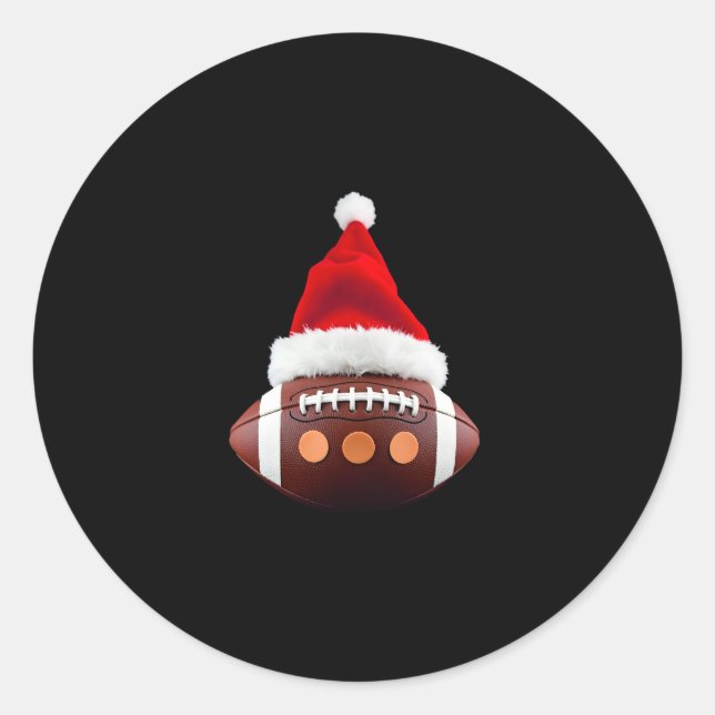 Adesivo Futebol Americano de Natal - Bola Santa Hat (2) (Frente)