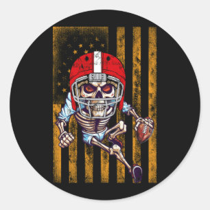 Adesivo Futebol Americano Skeleton Halloween Linemen