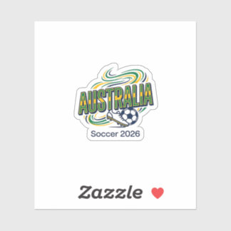 Adesivo Futebol Austrália 2026 Futebol Negrito Tipografia 
