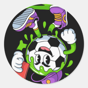 Adesivo Futebol Bola Cartoon Gotejamento Cartão Vermelho D