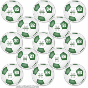 Adesivo futebol branco verde 13 personalizado individualme