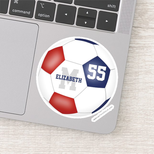Adesivo futebol branco-vermelho personalizado (Detalhe)