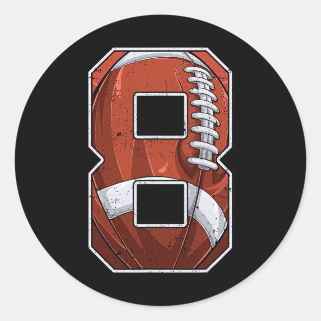 Adesivo Futebol com oitavo aniversário e oitavo aniversari (Frente)