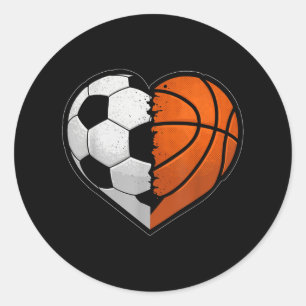 Adesivo Futebol de basquete Ball Heart Sports Lover Valent