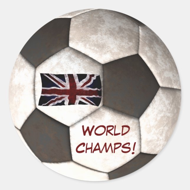 Adesivo Futebol de futebol da Inglaterra "World Champs" (Frente)
