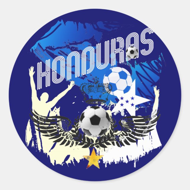Adesivo Futebol de futebol do design de bandeira Honduras  (Frente)
