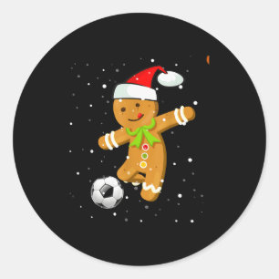 Adesivo Futebol de Natal Futebol Biscoito de Gengibre Joga