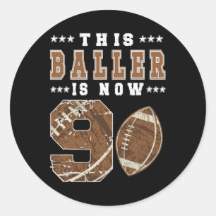 Adesivo Futebol do 9º Aniversário - Futebol dos Nove Anos 