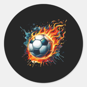 Adesivo Futebol em Chamas Ll Em Chamas Salpico Colorido De