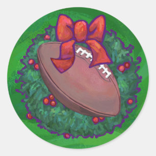 Adesivo Futebol em Wreath de Natal sobre o Verde
