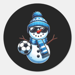 Adesivo Futebol engraçado Snowman Winter Sports Amantes da