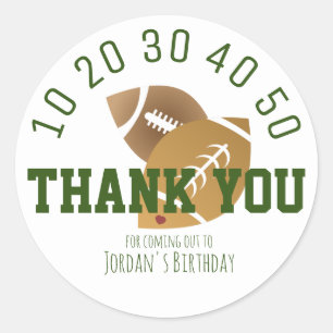 Adesivo Futebol Esporte Touch Down Personging Obrigado