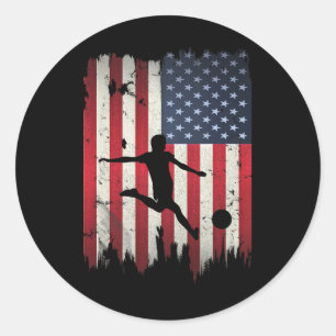 Adesivo Futebol EUA Bandeira Americana 4 De Julho Patrióti