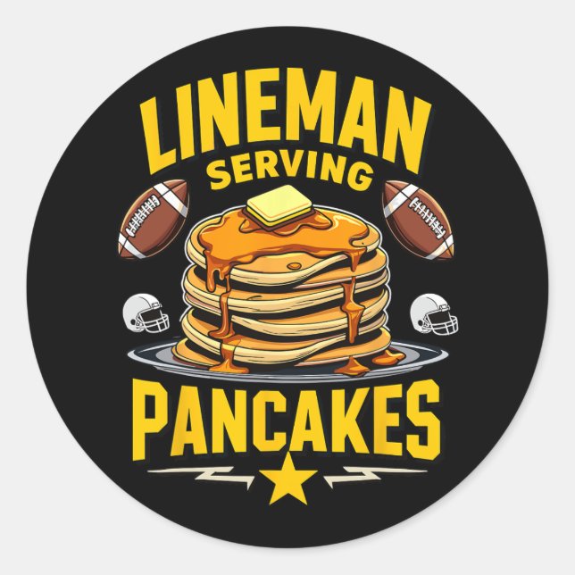 Adesivo Futebol Lineman Servindo Pancakes Gratuitos (Frente)