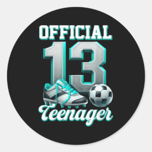 Adesivo Futebol Menino de 13 Anos de Aniversário Treze Ado