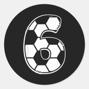 Adesivo Futebol Número 6 Aniversário de Crianças Futebol D