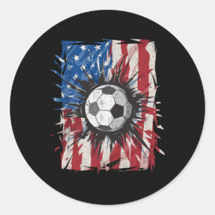 Adesivo Futebol Patriótico 4º De Julho Homens Usa Bandeira
