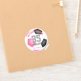 Adesivo Futebol personalizado preto-rosa feminino