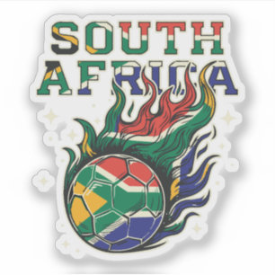 Adesivo Futebol Sul-Africano Bola Flamejante Futebol Retro