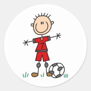 Adesivo Futebol uniforme vermelho do menino