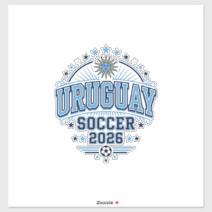 Adesivo Futebol Uruguaio 2026 Futebol Negrito Tipografia P