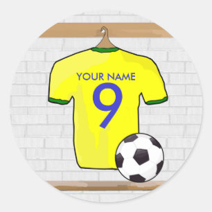 Adesivo Futebol Verde Personalizado de Jersey