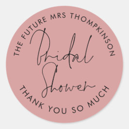 Adesivo Futuro Chá de panela da Sra. Name Dusty Rosa