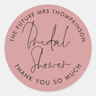 Adesivo Futuro Chá de panela da Sra. Name Dusty Rosa