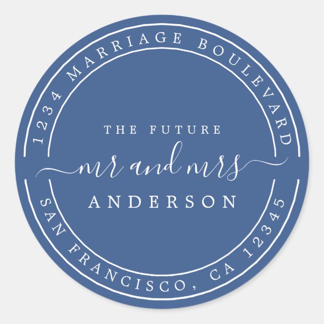 Adesivo Futuro Chic Sr Sra Endereço de Devolução Casamento (Frente)